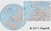 Gray Location Map of Audru, highlighted parent region, hill shading