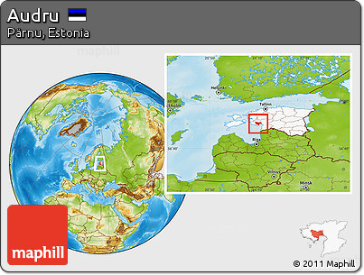 Physical Location Map of Audru, highlighted country