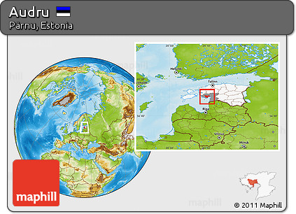 Physical Location Map of Audru, highlighted country, highlighted parent region