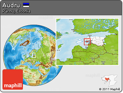 Physical Location Map of Audru, highlighted country, highlighted parent region