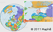 Political Location Map of Audru, highlighted country