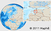 Shaded Relief Location Map of Audru, within the entire country