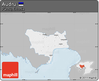 Gray Map of Audru, single color outside