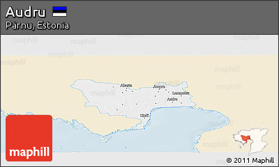 Classic Style Panoramic Map of Audru, single color outside