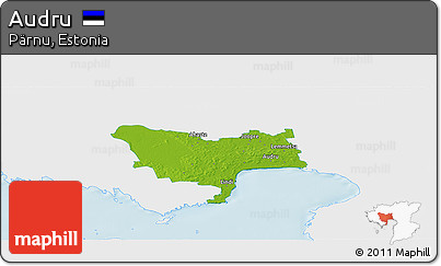 Physical Panoramic Map of Audru, single color outside