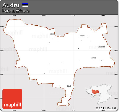 Classic Style Simple Map of Audru, cropped outside