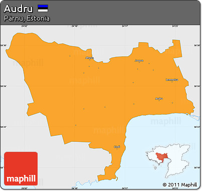 Political Simple Map of Audru, single color outside