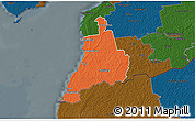 Political 3D Map of Häädemeeste, darken