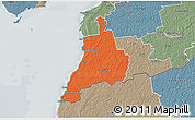 Political 3D Map of Häädemeeste, semi-desaturated