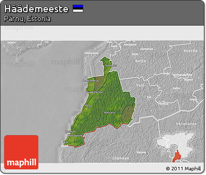 Satellite 3D Map of Häädemeeste, lighten, desaturated