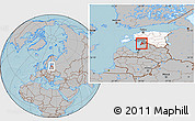 Gray Location Map of Häädemeeste, highlighted country, highlighted parent region, hill shading