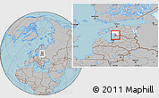 Gray Location Map of Häädemeeste, highlighted parent region, hill shading