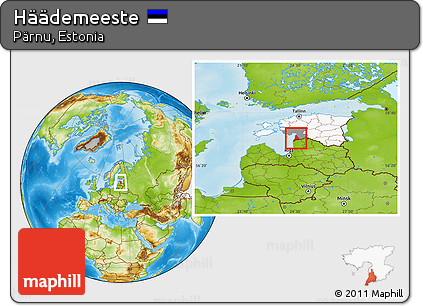 Physical Location Map of Häädemeeste, highlighted country, highlighted parent region