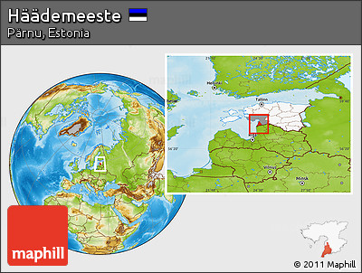Physical Location Map of Häädemeeste, highlighted country, highlighted parent region