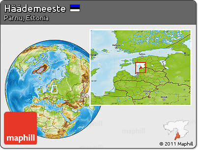 Physical Location Map of Häädemeeste, highlighted parent region
