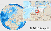 Shaded Relief Location Map of Häädemeeste, highlighted country, highlighted parent region