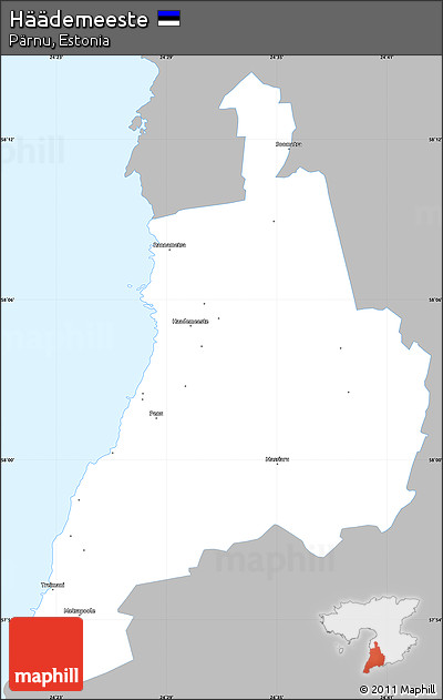 Gray Simple Map of Häädemeeste, single color outside