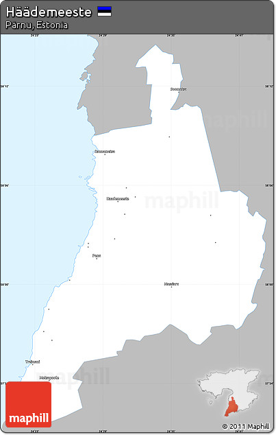 Gray Simple Map of Häädemeeste, single color outside