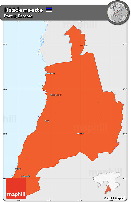 Political Simple Map of Häädemeeste, single color outside