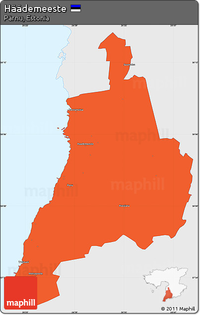 Political Simple Map of Häädemeeste, single color outside