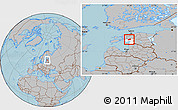 Gray Location Map of Halinga, highlighted parent region, hill shading