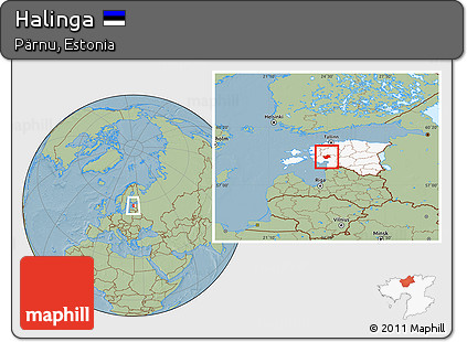 Savanna Style Location Map of Halinga, highlighted country, hill shading