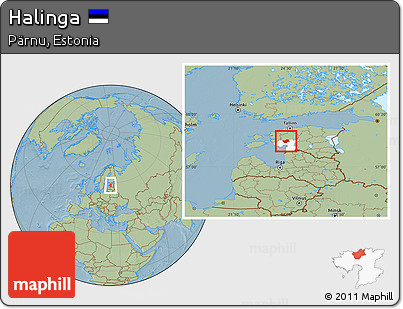 Savanna Style Location Map of Halinga, highlighted parent region, hill shading