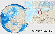 Shaded Relief Location Map of Halinga, highlighted parent region