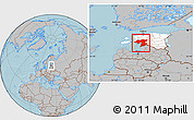 Gray Location Map of Pärnu, highlighted country, hill shading