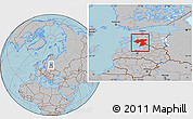 Gray Location Map of Pärnu, hill shading