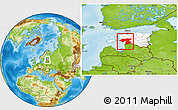 Physical Location Map of Pärnu, highlighted country, within the entire country