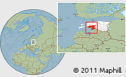 Savanna Style Location Map of Pärnu, highlighted country, hill shading