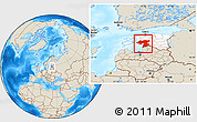 Shaded Relief Location Map of Pärnu, highlighted country