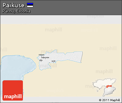 Classic Style 3D Map of Paikuse, single color outside