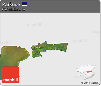 Satellite 3D Map of Paikuse, single color outside