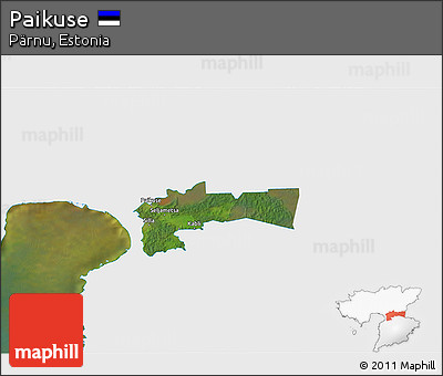 Satellite 3D Map of Paikuse, single color outside