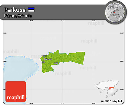 Physical Map of Paikuse, single color outside