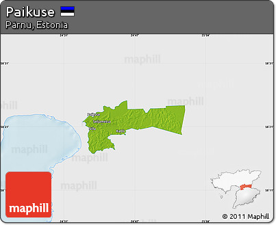 Physical Map of Paikuse, single color outside
