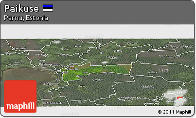 Satellite Panoramic Map of Paikuse, semi-desaturated