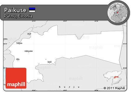 Silver Style Simple Map of Paikuse