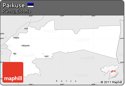 Silver Style Simple Map of Paikuse