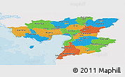 Political Panoramic Map of Pärnu, single color outside