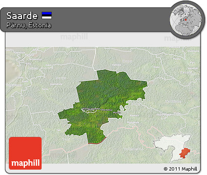 Satellite 3D Map of Saarde, lighten