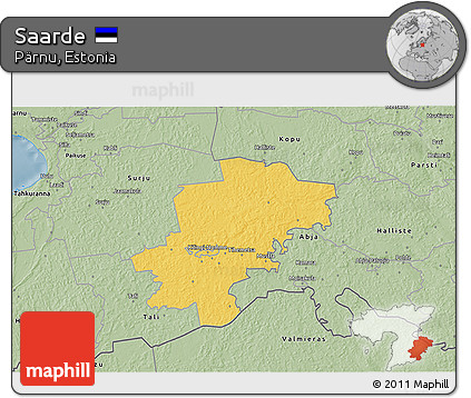 Savanna Style 3D Map of Saarde