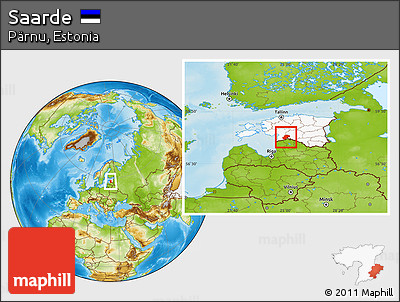 Physical Location Map of Saarde, highlighted country