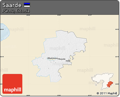 Classic Style Map of Saarde, single color outside