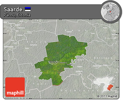Satellite Map of Saarde, lighten, semi-desaturated