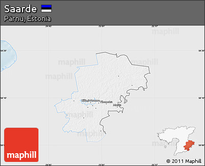 Silver Style Map of Saarde, single color outside