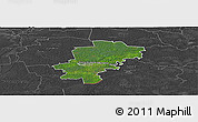 Satellite Panoramic Map of Saarde, darken, desaturated