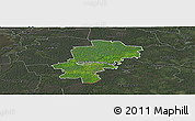 Satellite Panoramic Map of Saarde, darken, semi-desaturated